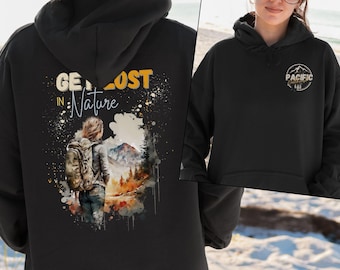 Pacific Northwest Wilderness Hoodie, Cascade Mountains Hiking Sweatshirt, Granola Girl Aesthetic Camping Hoodie, Womens Oversized Hoodie
