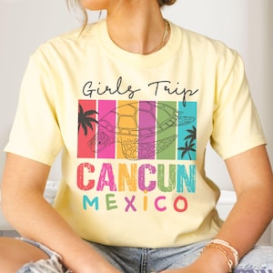 Custom Comfort Colors, Girls Trip, Matching Beach Shirts, Tropical Bach Bachelorette Shirt, Personalized Caribbean Adventure Group Trip Gift