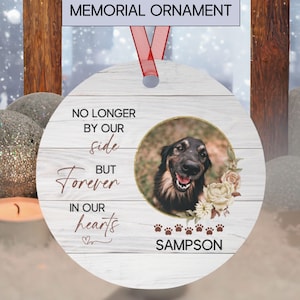 Dog Memorial Ornament, Custom Pet Loss Gift, Personalized Metal Ornament for Cat, Dog Photo Ornament Gift, Pet Memorial Christmas Gift