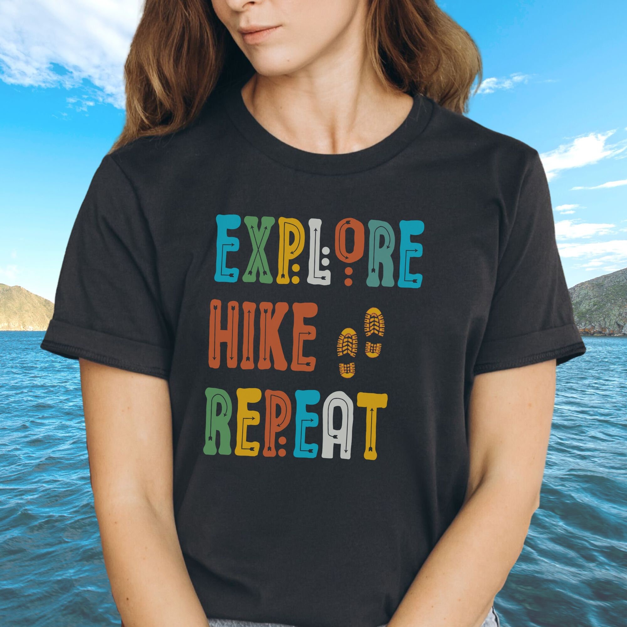 Explore, Hike, Repeat, Hiking Tshirt/adventure Gift