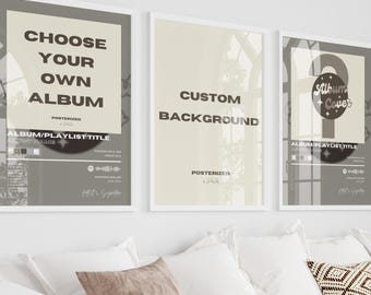 Custom Album Cover Art Print Set of 3 | Personalized Music Posters (Digital Download)
