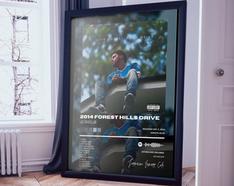 J Cole - 2014 Forest Hills Drive - Digital Album Art Poster Download - Home Decor - Wall Art - Custom Poster - Music Design