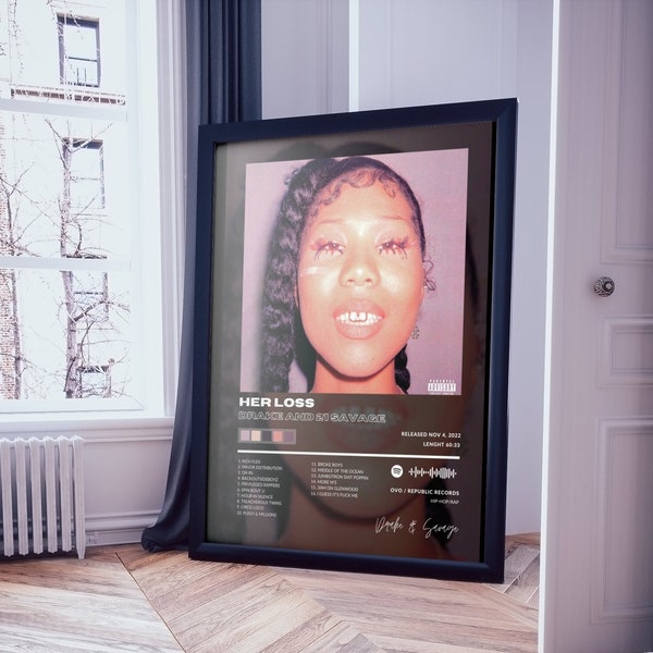 Drake - 21 Savage - Her Loss - Digital Album Art Poster Download - Home Decor - Wall Art - Custom Poster - Music Design