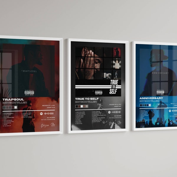 Bryson Tiller - Trapsoul - Anniversary - Digital Album Art Poster Download - Home Decor - Wall Art - Custom Poster - Music Design - Bundle