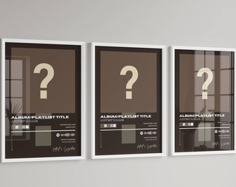 Three Custom Album/Playlist Design - Custom Digital Poster - Digital Art - Home Decor - Wall Art - Custom Poster - Album poster - Music gift