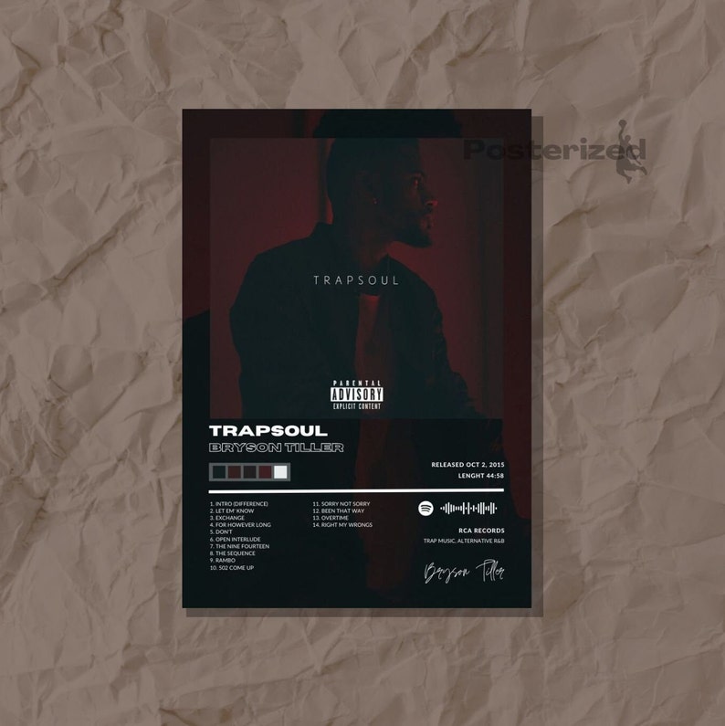 Bryson Tiller Trapsoul Digital Album Art Poster Download Home Decor