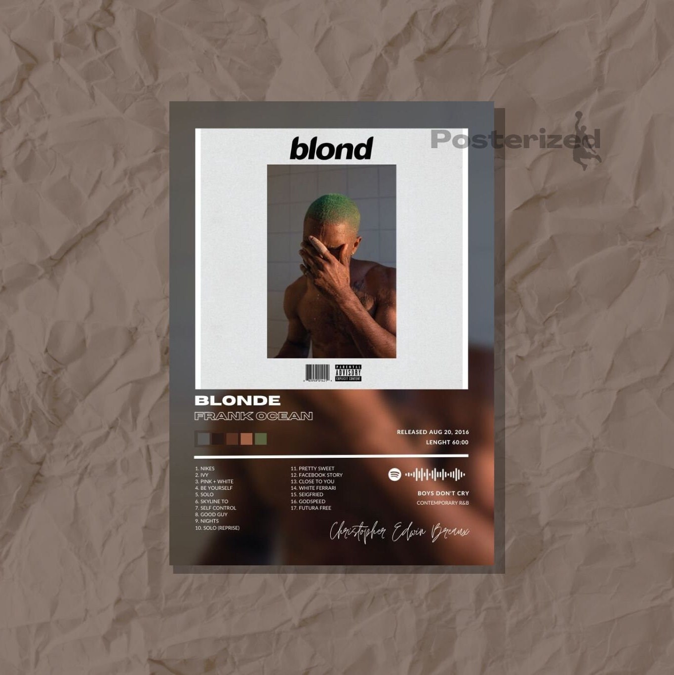 Frank Ocean - Blond Poster