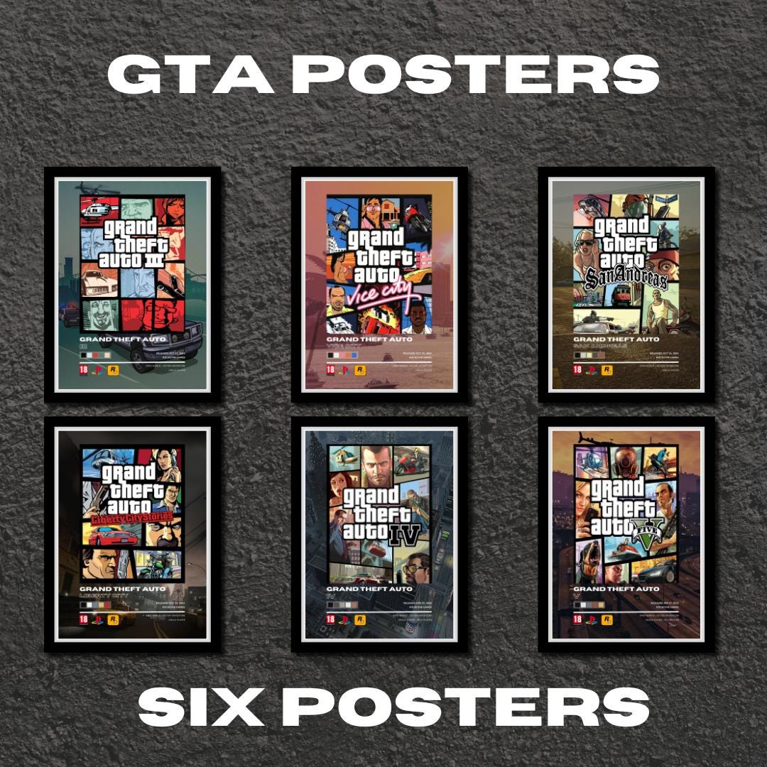 Grand theft auto poster - Etsy 日本
