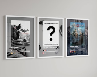 Custom Video Game Poster Set of 3 | Gamer Wall Art (Digital Print)
