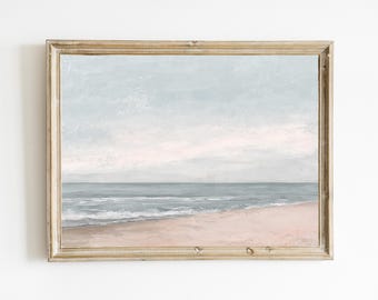 Serene Seascape | Minimalist Coastal Art | Beach House Decor | Neutral Wall Art | Ocean Digital | PRINTABLE Art | Digital Download | E415