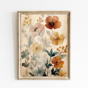 Watercolor Botanical |  Vintage Botanical Painting | Boho Cottagecore Wall Decor | Downloadable Printable Art | Eclectic Wall Print  | E1021