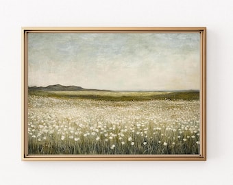 Vintage Spring Meadow Print | Vintage Landscape Painting | Countryside Field | PRINTABLE | Digital Download | E169