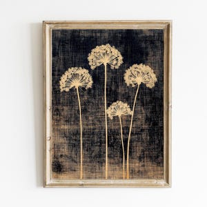 Vintage Queen Anne&#39;s Lace | Rustic Moody Wall Decor | Floral Botanical | Downloadable Digital | Printable | E671