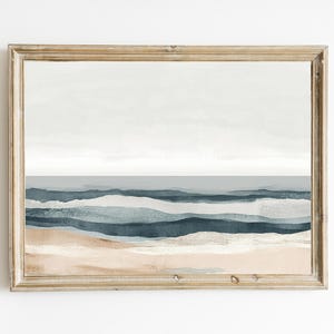 Abstract Seascape | Muted Seaside Landscape | PRINTABLE | Coastal Cottage Decor | Beach Decor | DIGITAL | Downloadable  | E573