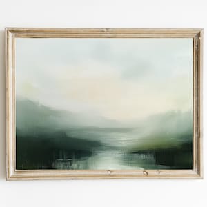 Muted Abstract Landscape | Moody Green Vintage Print | Rustic Neutral Decor | Farmhouse Decor | Cottagecore Summer PRINTABLE Wall Art | E154