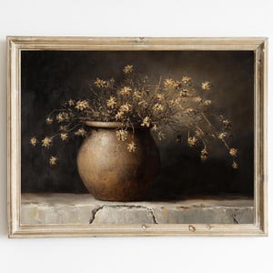 Autumn Still Life |  Dark Rustic Wall Art | Warm Tones English Country Decor | Digital Download | Cottagecore Botanical Art | E905
