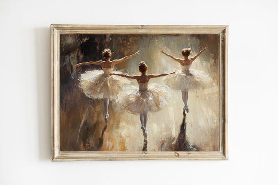 踊るバレリーナ | 女の子の寝室用バレリーナ絵画 | バレエ壁飾り