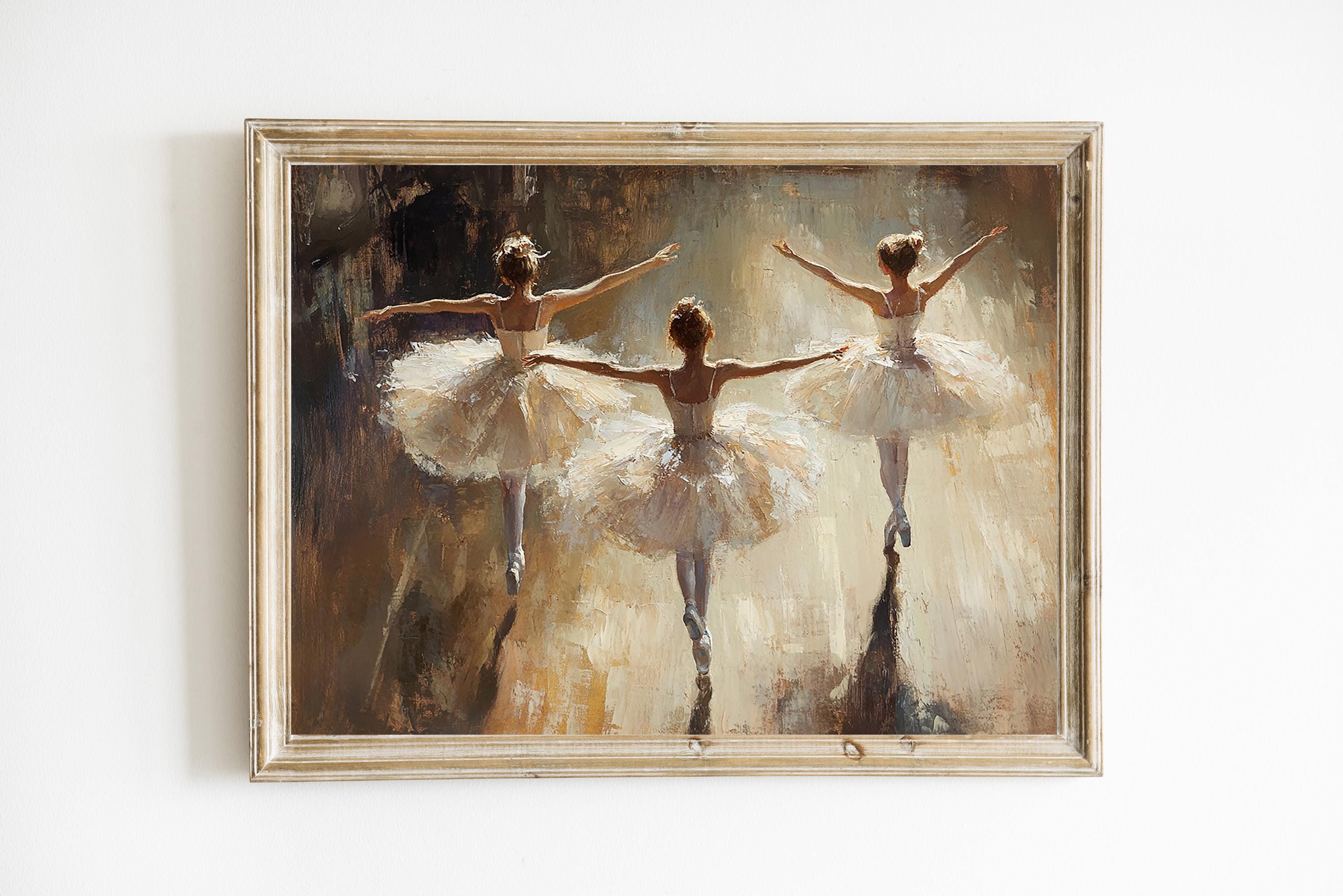 踊るバレリーナ | 女の子の寝室用バレリーナ絵画 | バレエ壁飾り