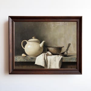 Farmhouse Still Life | Rustic Farmhouse Print | Pottery Still Life | Warm Tone Wall Art | Country Wall Art | PRINTABLE | E974