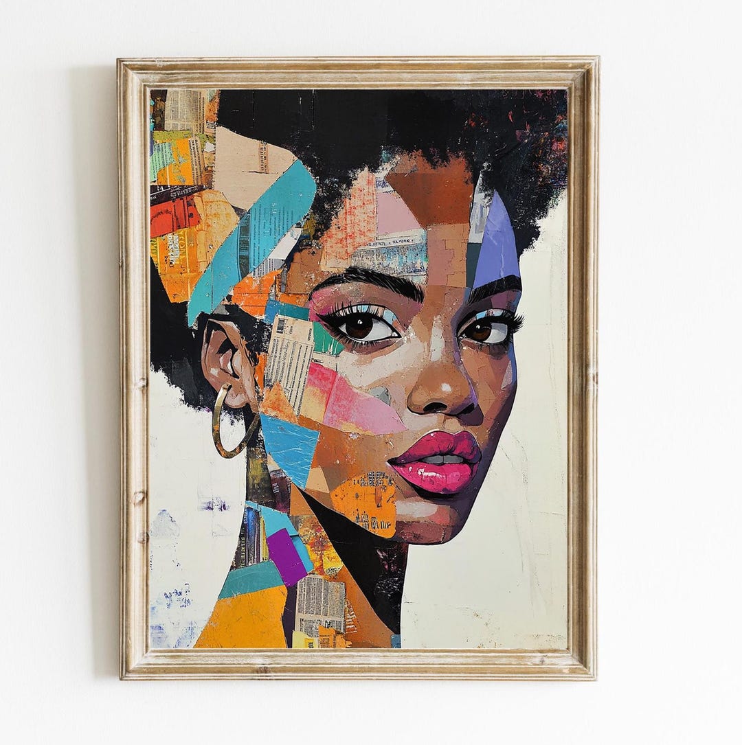 African Inspired Kaleidoscope Portrait of a Woman | Contemporary Wall Print | Abstract African Woman Print | Digital Download Art | E390 - Etsy Japan