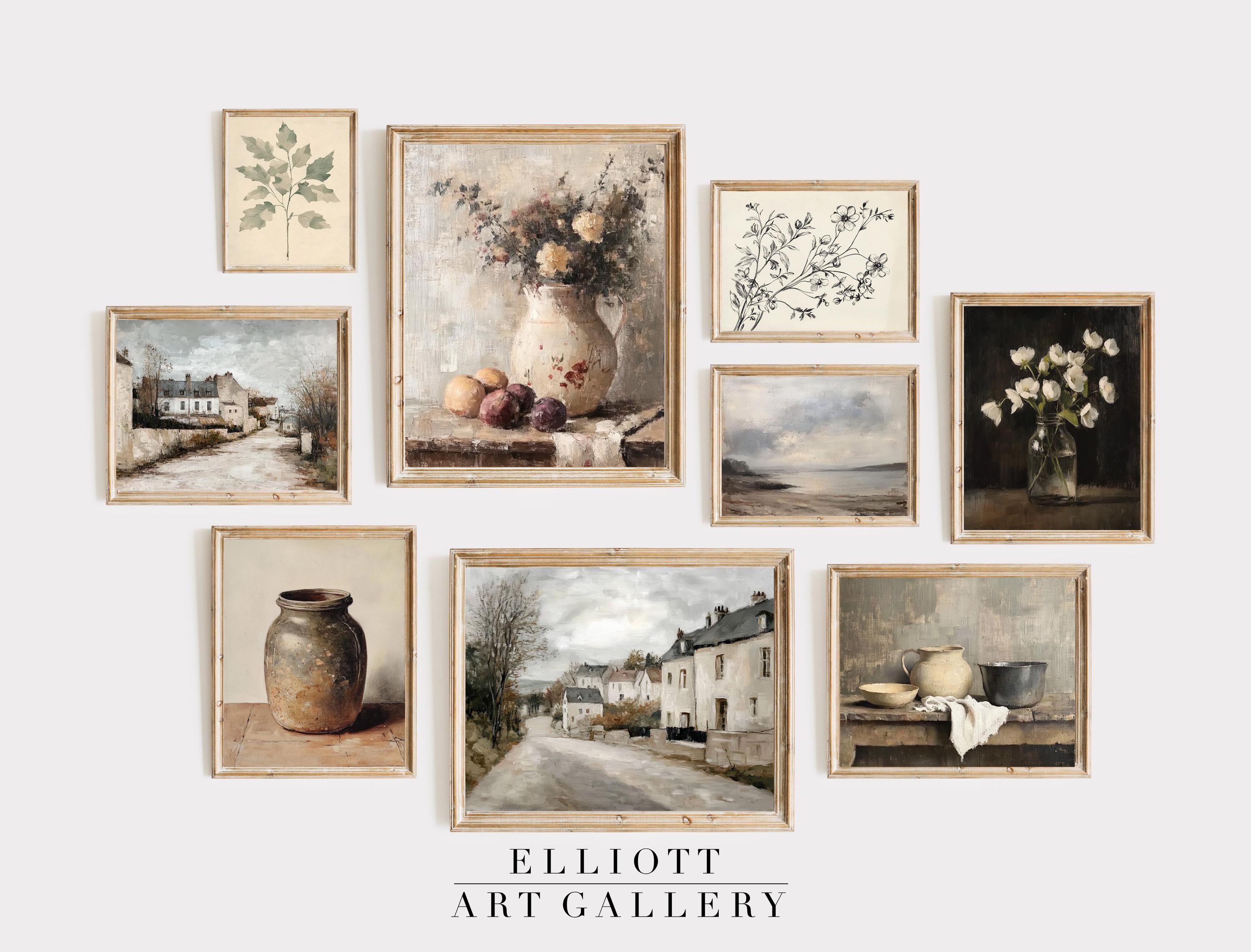 Printable Vintage Gallery Wall Art SET of Nine | Antique Prints ...