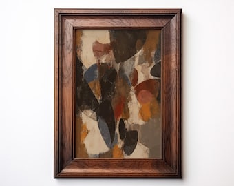 Vintage Botanical Abstract | Abstract Art Print | Modern Mid Century Art | Boho Wall Print | Organic Abstract Print | Downloadable | E374