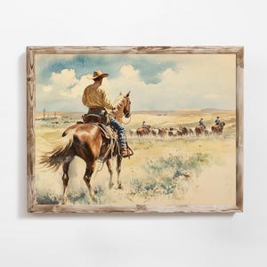 Western Wall Print | Cowboy Wall Decor | Vintage Horse Art | Rustic Horse Lover Gift | Download and Print | PRINTABLE | E737