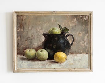Cottage Kitchen Still Life | Vintage Wall Art | Antique Kitchen Decor | Vintage Fruit Print | Digital PRINTABLE Download | E585