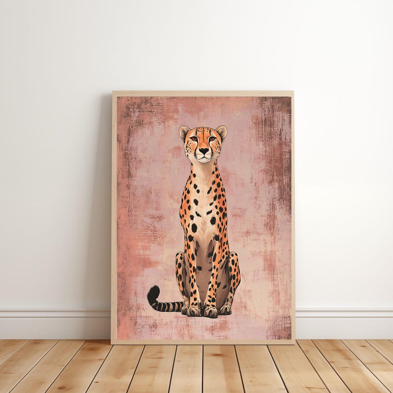 Cheetah Art Print | Cheetah Wall Art | Leopard Art Print | Preppy Glam ...