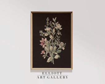 Dark Botanical Print | Neutral Minimalistic Wall Art | Farmhouse Wall Decor | French Botanical Downloadable | Digital Print | E1210