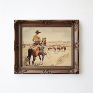 Western Wall Print | Cowboy Wall Decor | Vintage Horse Art | Rustic Horse Lover Gift | Download and Print | PRINTABLE | E738