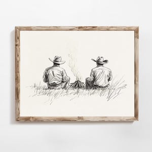 Western Cowboy Art Print | Cowboy Wall Decor | Vintage Western Art | Vintage Art | Farmhouse Wall Art | Instant Download | PRINTABLE | E744