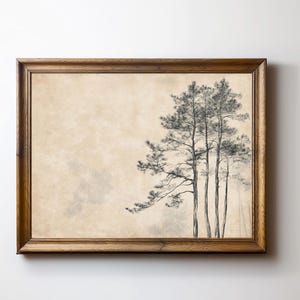 Rustic Tree Sketch | Antique Rustic Tree Sketch | Forest Wall Art | Neutral Vintage Minimalist Art | PRINTABLE | Digital Download | E761