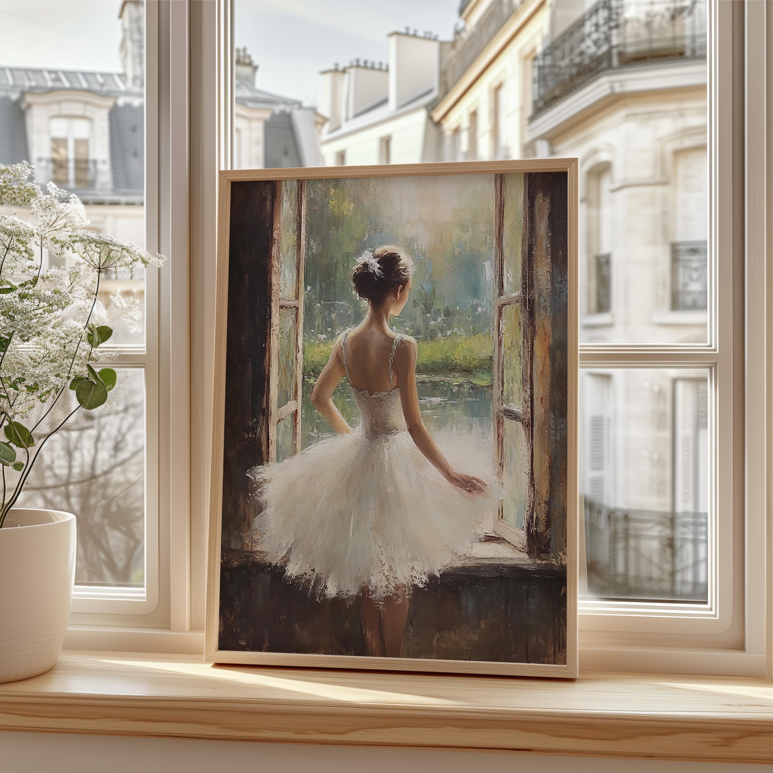 Ballerina at the Window | Girl's Bedroom Ballerina Painting