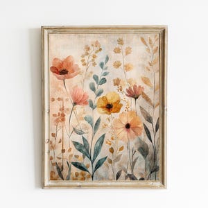 Printable Botanical|  Vintage Botanical Painting | Boho Cottagecore Wall Decor | Downloadable Printable Art | Eclectic Wall Print  | E1024