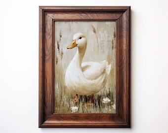 Spring Duck Print | Vintage Nursery Decor | Farmhouse Decor | Duck Print | Antique Cottage Nursery Art | PRINTABLE Wall Art | E328