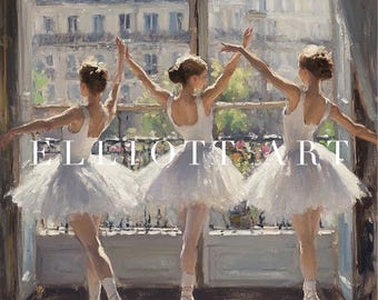 フランスのバレリーナ | 女の子の寝室のバレリーナの絵画 | バレエの壁