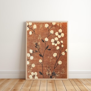 Fall Botanical Textile | Fall Tapestry Wall Art | Vintage Traditional Wall Art | Antique Fall PRINTABLE | Downloadable Art | E659