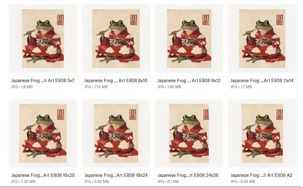 Japanese Frog Wall Art | Inspired by Matsumoto Hoji | Japanese