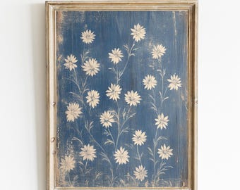 Vintage Floral Pattern |  Vintage PRINTABLE Pattern | Farmhouse Cottagecore Decor | Downloadable Art | Bedroom Wall Print  | E170