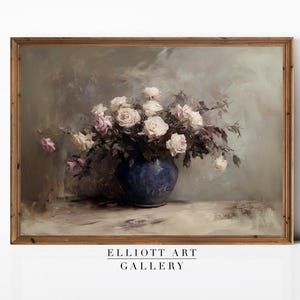 Vintage Botanical Still Life Print | Flower Painting | Rustic European PRINTABLE | Digital Wall Art | E14