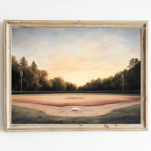 Baseball Diamond Print | Vintage Baseball Field Wall Art | Minimalist Boys Room Art | Baseball Lovers Gift | Office Decor | Download | E725