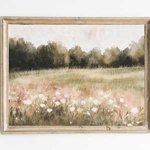 Impression of Spring | Printable Landscape | Cottage Vintage Landscape Art | Nursery Wall Decor | Farmhouse Decor | PRINTABLE | E414