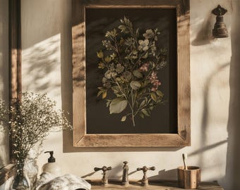 Moody Botanical Print | Neutral Minimalistic Wall Art | Farmhouse Wall Decor | French Botanical Downloadable | Digital Print | E1211