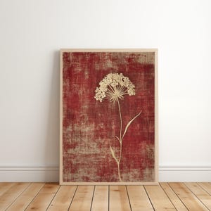 Queen Anne&#39;s Lace Textile | Rustic Moody Wall Decor | Floral Botanical | Downloadable Digital | Printable | E670