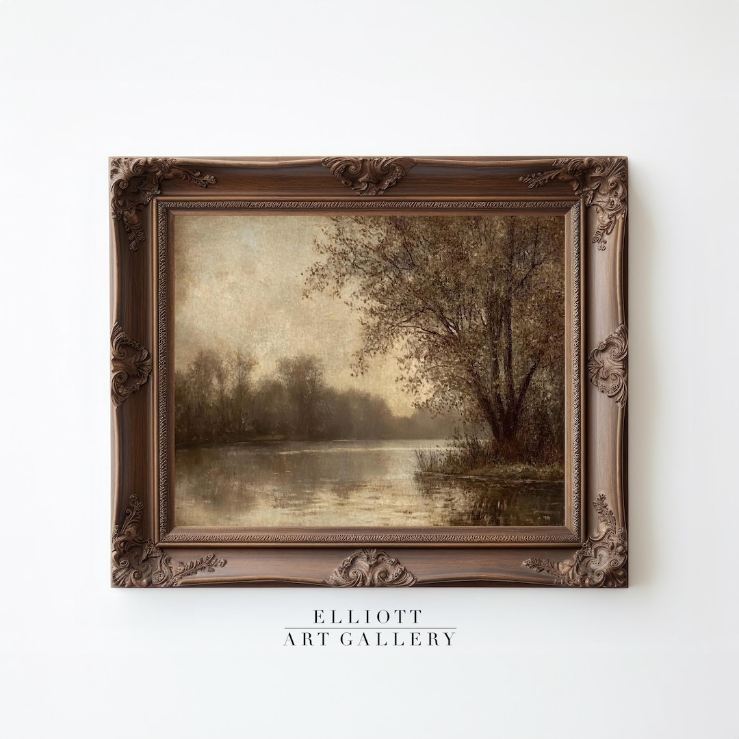 Vintage Landscape Wall Art | Moody Fall Print | Dark Autumn Decor ...