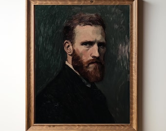 Portrait of a Man | Oil Painting | Vintage Oil | Dark Moody Portrait | Digital Download | Printable | E16