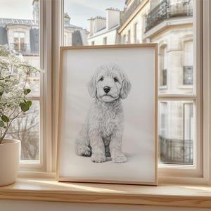 Goldendoodle Puppy Print | Doodle Dog Wall Decor | Doodle Pet Wall Art | Pet Neutral Art | Goldendoodle Lover Gift | PRINTABLE ART | E637