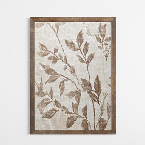Neutral Botanical Textile | Neutral Tapestry Wall Art| Vintage Beige Traditional Wall Art | PRINTABLE | Downloadable Art | E648