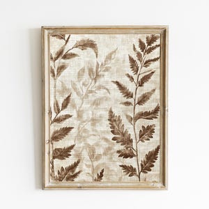 Neutral Botanical Textile |  Vintage PRINTABLE Pattern | Farmhouse Cottagecore Decor | Downloadable Art | Bedroom Wall Print  | E991